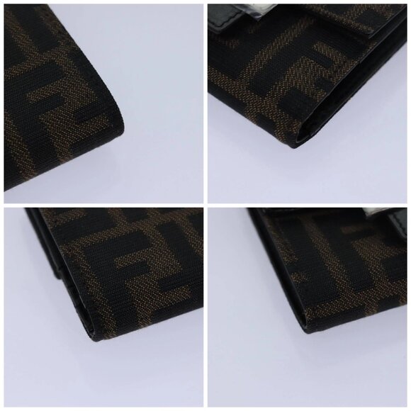 FENDI Zucca Canvas Wallet Black Brown Auth yk13705A - Picture 14 of 16
